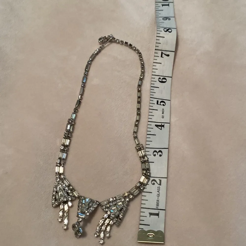 Vintage Baguette Rhinestone Necklace
